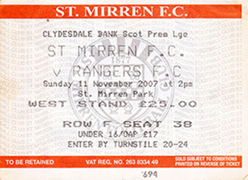 St. Mirren v Rangers 2007