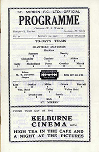 St. Mirren v Shawfield Amateurs 1948