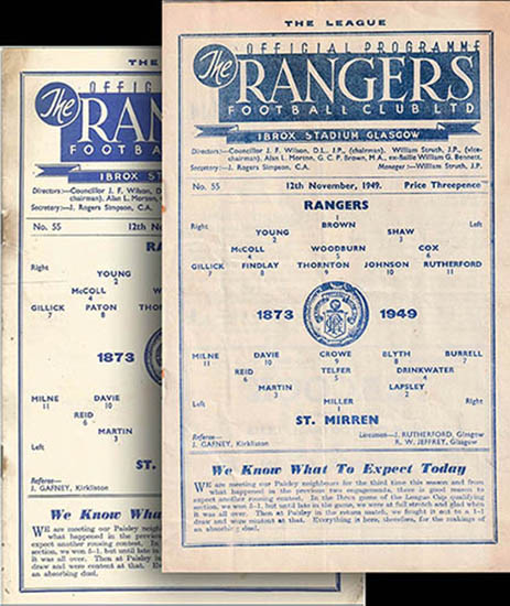 Rangers v St. Mirren 1949