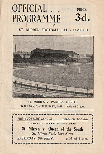St.Mirren v Partick Thistle 1957