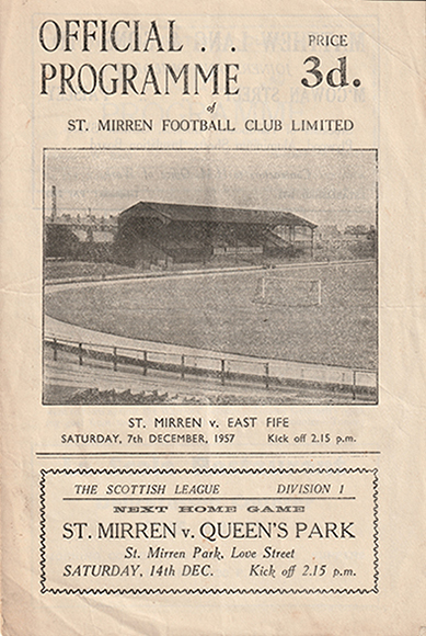 St.Mirren v East Fife 1957