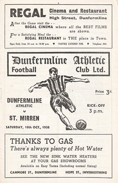 Dunfermline Athletic v St.Mirren 1958