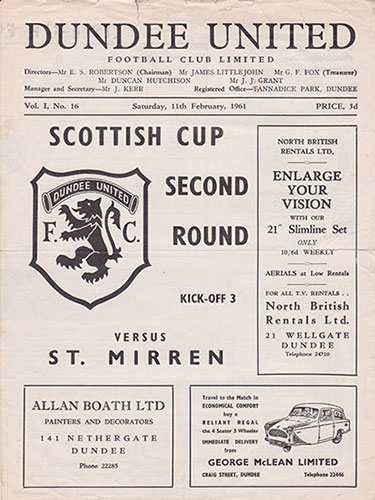 Dundee United v St. Mirren - Scottish Cup 1961
