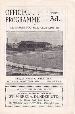 St. Mirren v Aberdeen 1961