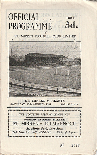 St. Mirren v Hearts 1961