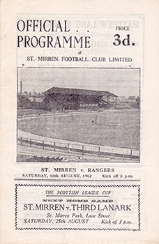 St. Mirren v Rangers 1962