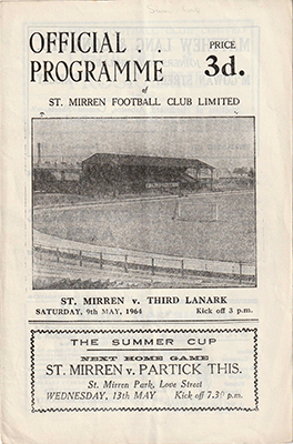 St. Mirren v Third Lanark - Summer Cup 1964