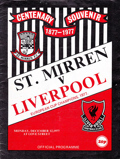 St. Mirren v Liverpool 1977