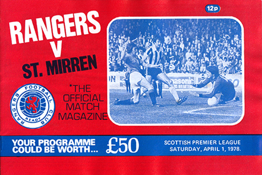 Rangers v St.Mirren 1978