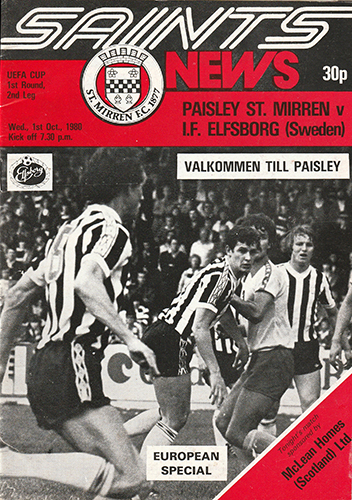 St. Mirren v I F Elfsborg 1980