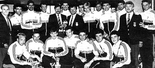 The St. Mirren squad with the Epson Cup