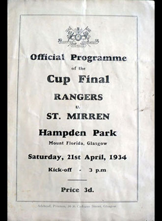 Rangers v St. Mirren 1934