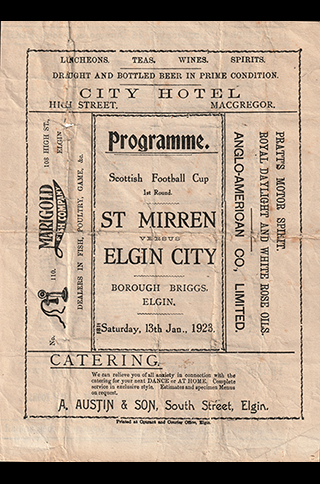 1923 Elgin City v St. Mirren SC