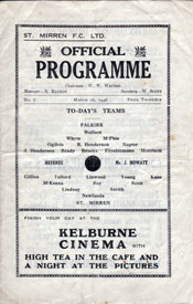 St. Mirren programme 1946 - 1948
