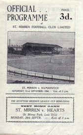 St. Mirren programme 1953 - 1965