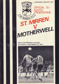 St. Mirren programme 1977 - 1978